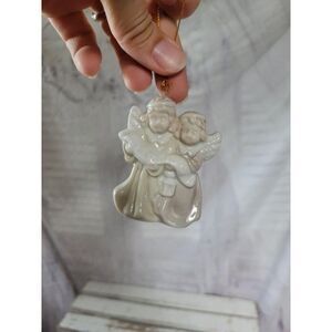 Ceramic Angel pair Noel ornament Xmas holiday tree